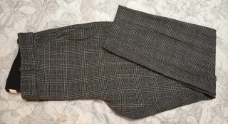 Pantalón de cuadros gris mujer Talla M