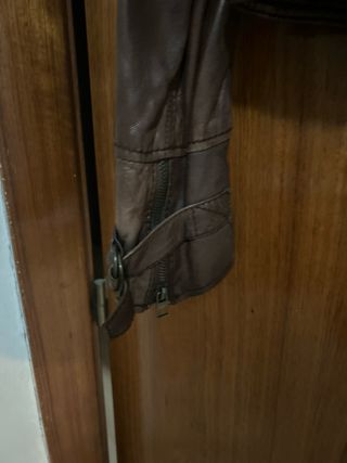 Chaqueta de cuero mujer marrón