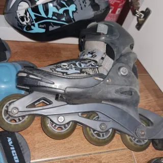Patines en línea y equipo de protección