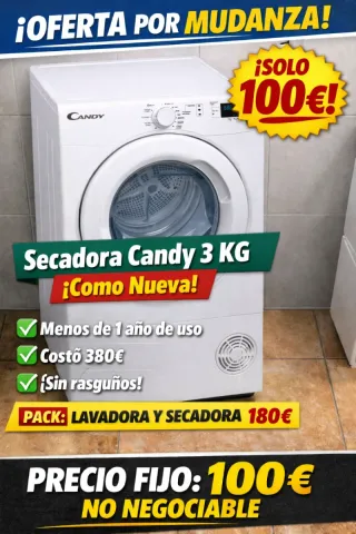 Secadora Candy 3 KG ¡Como Nueva!