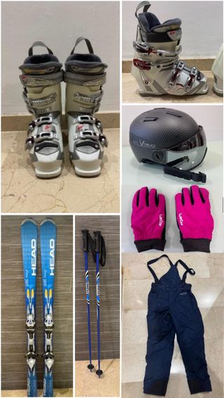 Pack Esquí Botas, Palos, Casco, Guantes y Pantalón