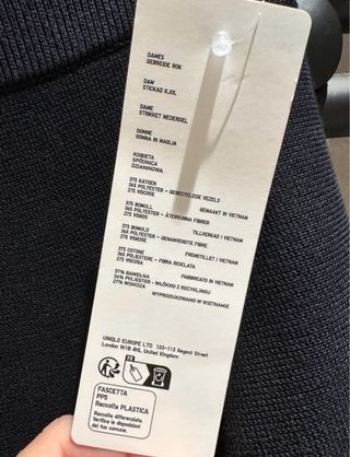 Falda punto Uniqlo negra sin estrenar