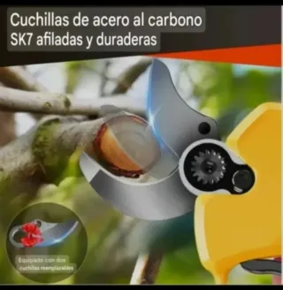 Tijeras Podar Eléctricas Recargable (3 Baterías)