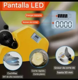 Tijeras Podar Eléctricas Recargable (3 Baterías)