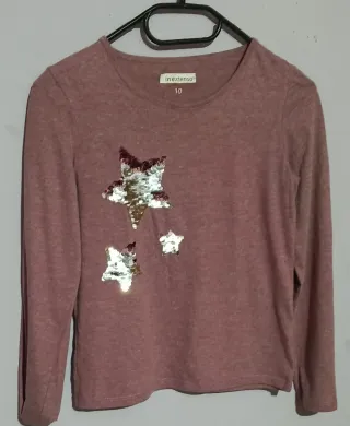 Camiseta niña In Extenso estrellas lentejuelas