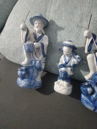 Conjunto 3 Figuras Japonesas Pescadores
