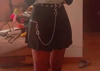 Falda negra plisada SHEIN Talla L