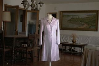 Abrigo fiesta rosa plata Talla 40