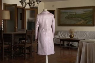 Abrigo fiesta rosa plata Talla 40