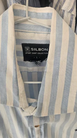 Camisa Rayas Azul y Blanca Silbon