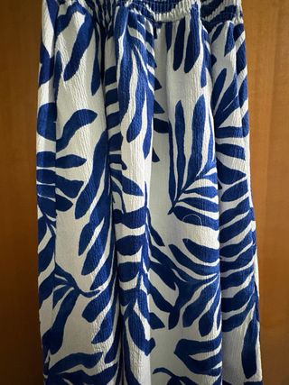 Prendisole fantasia foglie blu e bianco