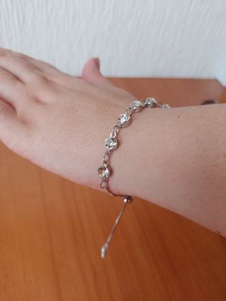 Pulsera graduable de Acero Inoxidable y Circonitas