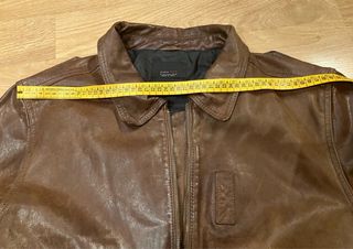 Cazadora Zara Piel Aviador Marrón