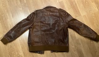 Cazadora Zara Piel Aviador Marrón