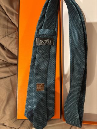 Corbata Hermès Azul Marino