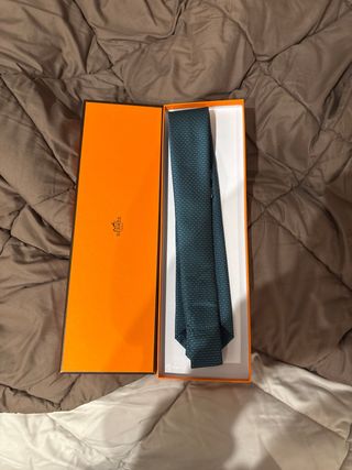 Corbata Hermès Azul Marino