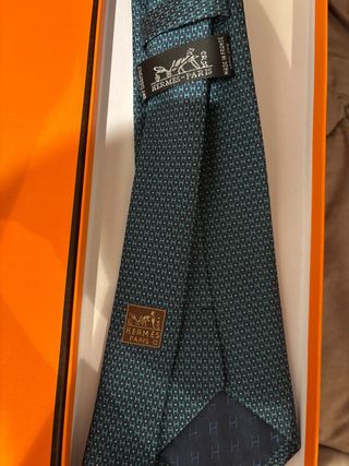 Corbata Hermès Azul Marino