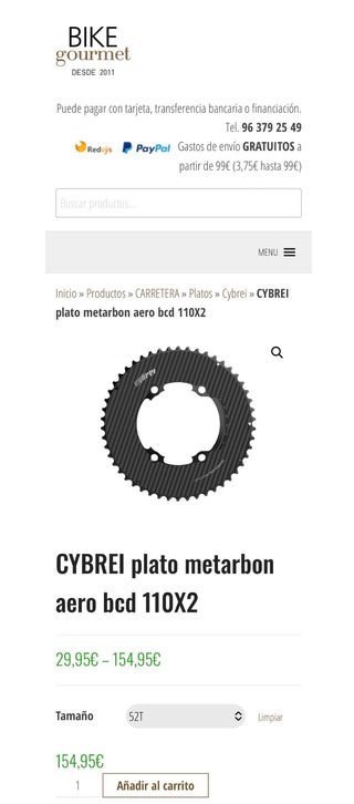 Plato Cybrei BCD 110x4 Carbono