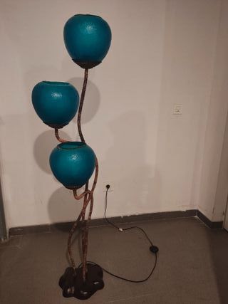 Lámpara de diseño 3 esferas azul