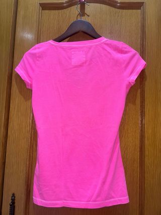 Camiseta Hollister Rosa Talla XS