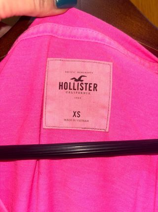 Camiseta Hollister Rosa Talla XS