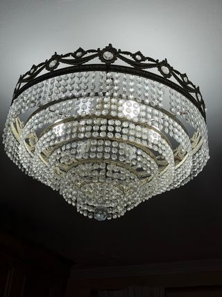 Lámpara de techo de cristal y metal