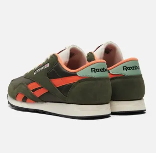 Zapatilla Reebok Classic Nylon/Piel Verde Naranja.