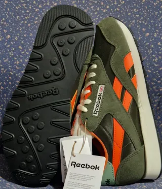 Zapatilla Reebok Classic Nylon/Piel Verde Naranja.