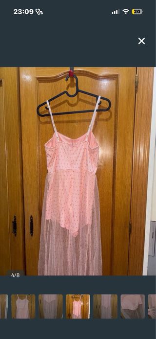 Vestido mono rosa con tul