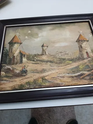 Cuadro de paisaje con molinos,48 anch38alto