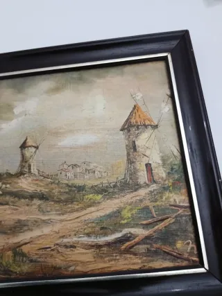Cuadro de paisaje con molinos,48 anch38alto