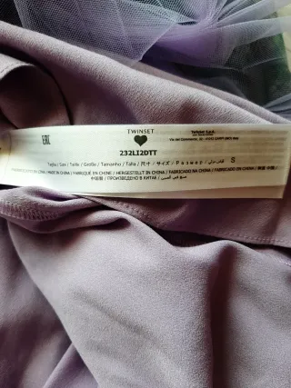 Falda y Camisa Twinset Morado/Plateado