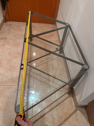 Mesa de centro de cristal y metal – Oportunidad