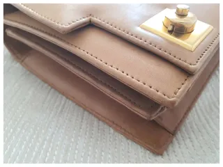 Bolso de mano vintage piel marrón