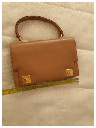 Bolso de mano vintage piel marrón