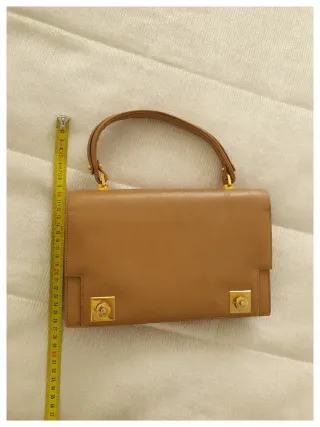 Bolso de mano vintage piel marrón