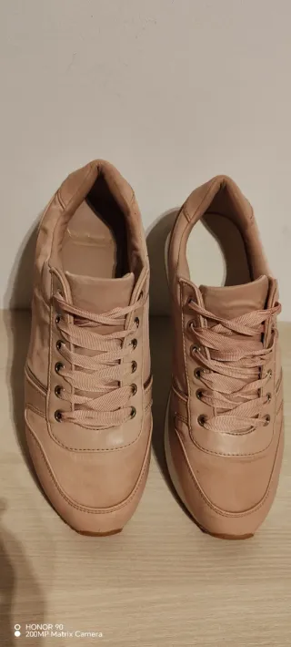 Zapatillas de mujer rosa dorado