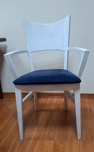 6 Sillas Comedor Azul y Blanco.