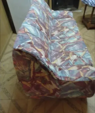 Divano a 3 posti in tessuto multicolore