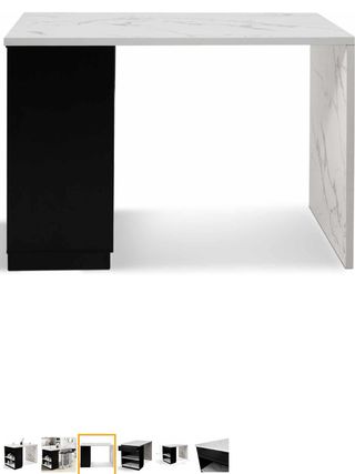 Tavolo da cucina isola in legno nero e marmo