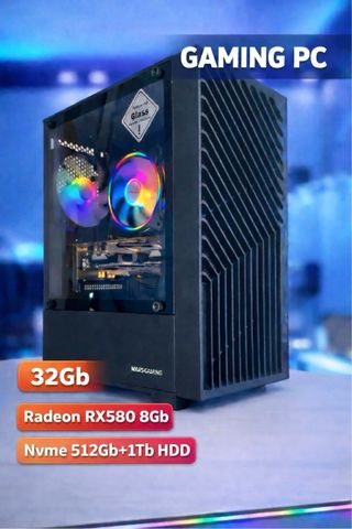 PC Gaming 32GB RAM RX580 8GB