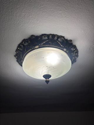 Lámpara Techo Vintage Cristal Metal