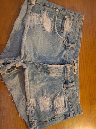 Shorts vaqueros Pull&Bear azul Talla M