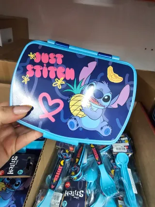 Conjunto Lancheira e Talheres Stitch Disney