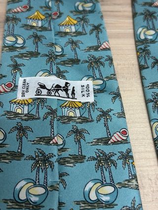 Corbata Hermès Seda Estampada Tropical