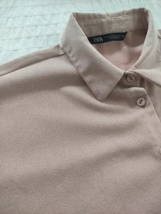 Sobrecamisa micropana rosa ZARA