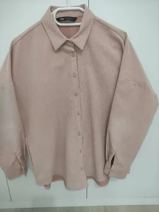 Sobrecamisa micropana rosa ZARA
