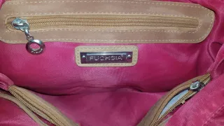 Bolso floral de hombro con asas de cuero