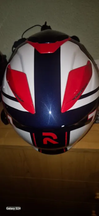 Casco HJC 71 Motocicleta Blanco/Negro/Rojo