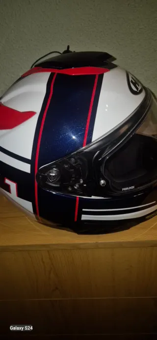 Casco HJC 71 Motocicleta Blanco/Negro/Rojo